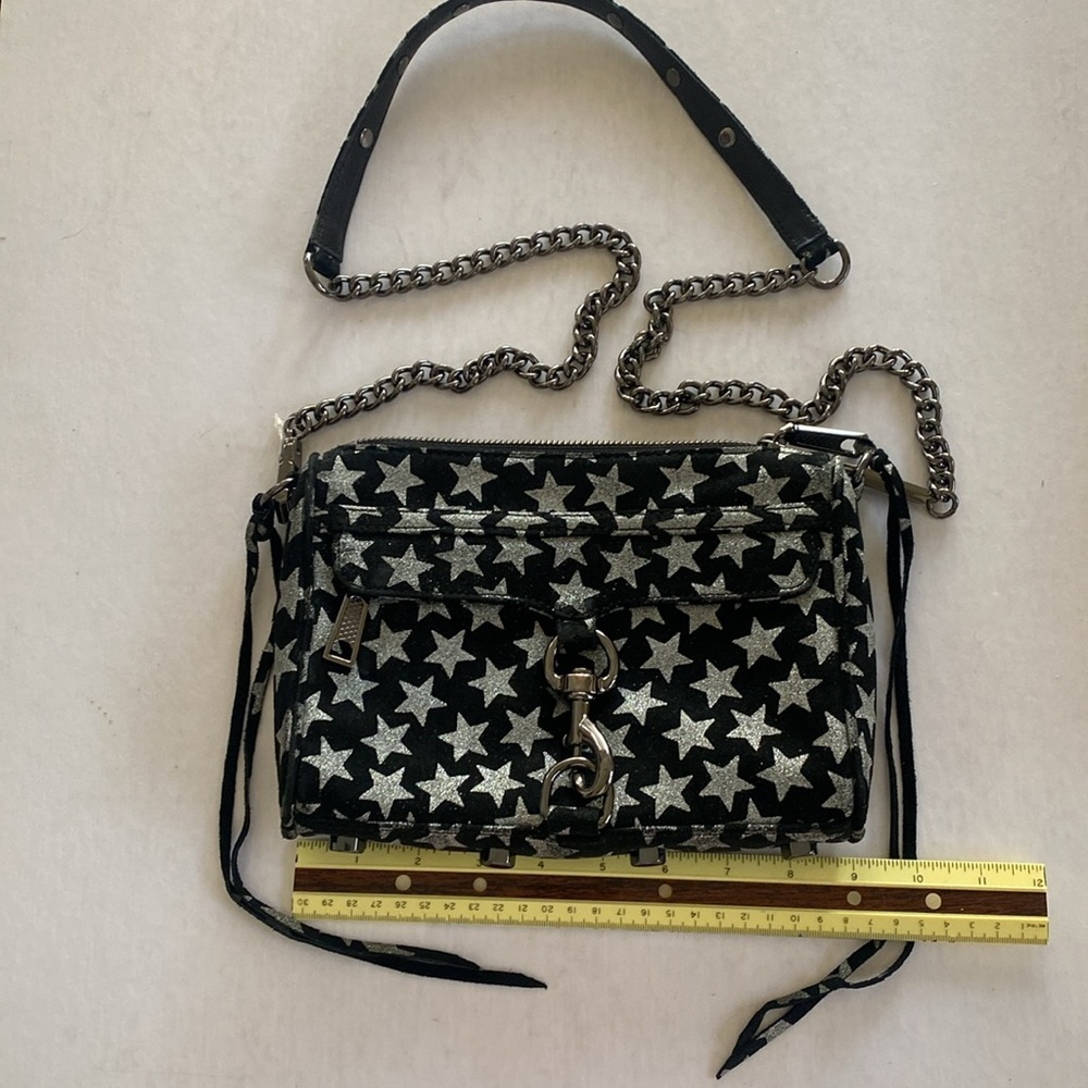 Rebecca Minkoff Mini MAC Convertible Black Suede Leather Bag.